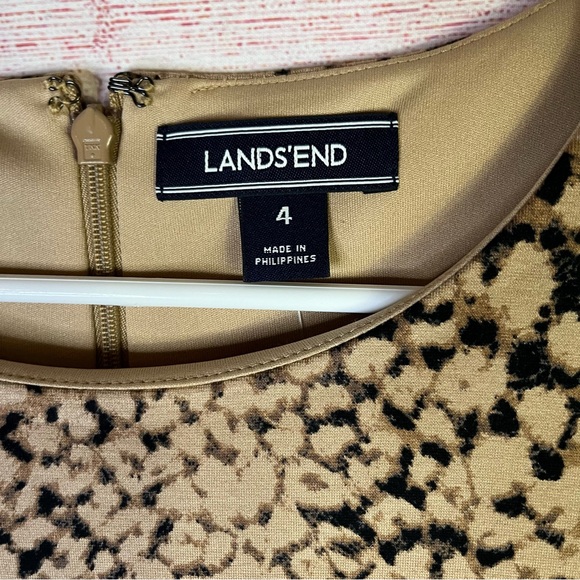 Lands’End NWT Soft Camel Leopard Dress Size 4 - Picture 2 of 8